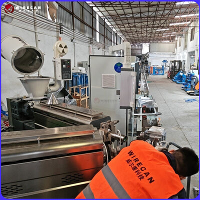 Linea di estrusione cavi con controllo PLC GF-80+60+50mm per la produzione di cavi edili