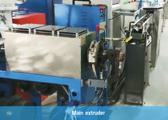 Singola linea di produzione del cavo di EVA Coating Machine Fiber Optic del filo di acciaio della testa 21kw