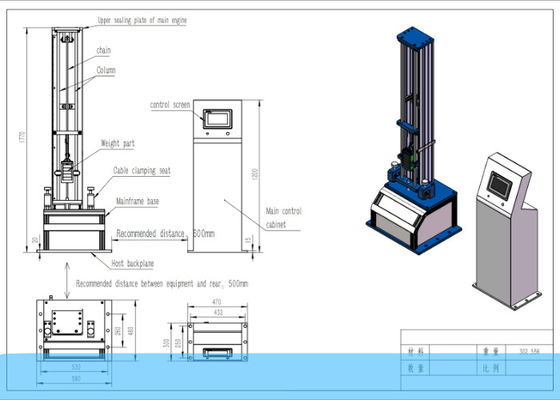 Attrezzatura di prova verticale del cavo ottico di 20times/Min Impact Testing Machine Fiber